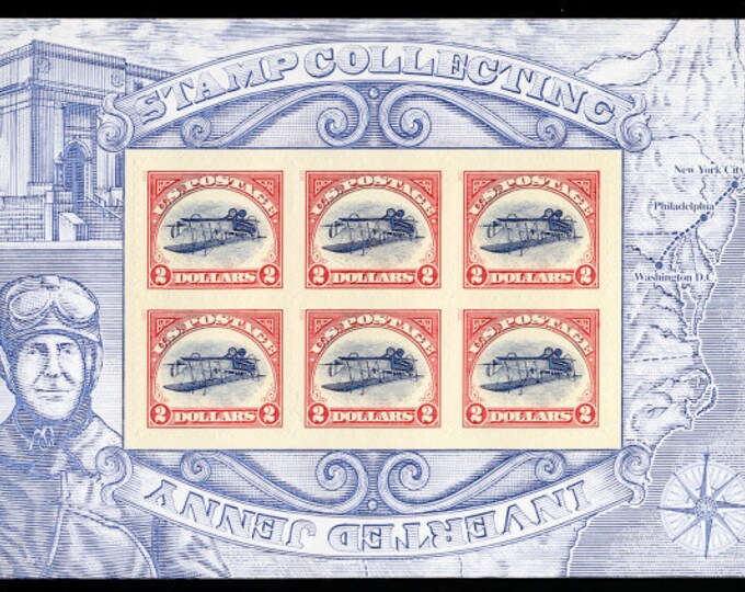 2013 Inverted Jenny Souvenir Sheet of Six 2-Dollar United States Postage Stamps