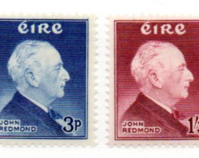 John Redmond Set of Two Ireland Postage Stamps Issued 1957