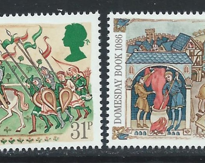 1986 Domesday Book Set of Four Great Britain Postage Stamps