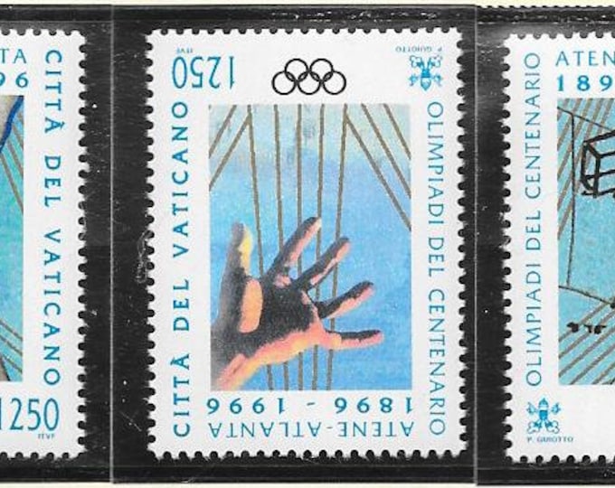 Summer Olympics Set of Five Vatican City Postage Stamps Issued 1996
