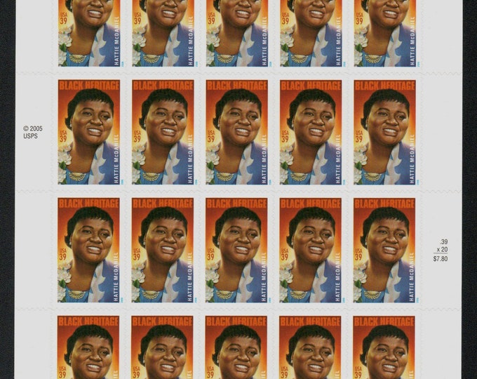 Hattie McDaniel Sheet of Twenty 39-Cent US Postage Stamps Issued 2006