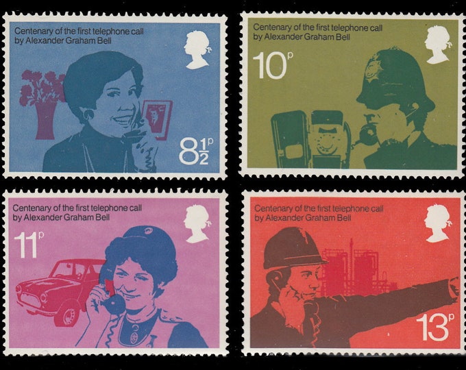 Telephone Centenary Set of Four Great Britain Postage Stamps