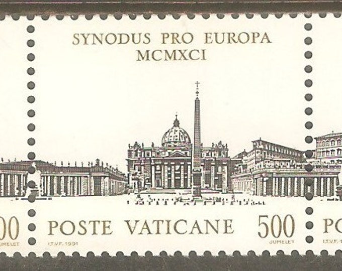 Synod Strip of Three Vatican City Postage Stamps Issued 1991