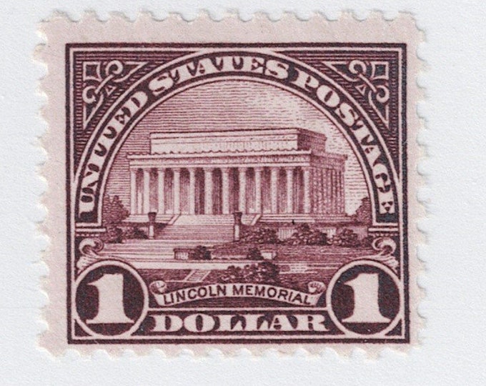 Lincoln Memorial One Dollar United States Postage Stamp Issued 1923