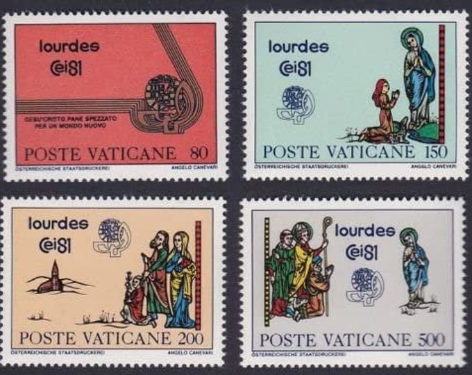 Eucharistic Congress Set of Four Vatican City Postage Stamps Issued 1981