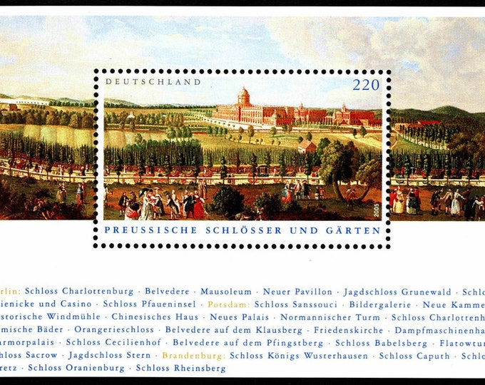 2005 Palace in Sanssouci Park Potsdam Germany Postage Stamp Souvenir Sheet Mint Never Hinged