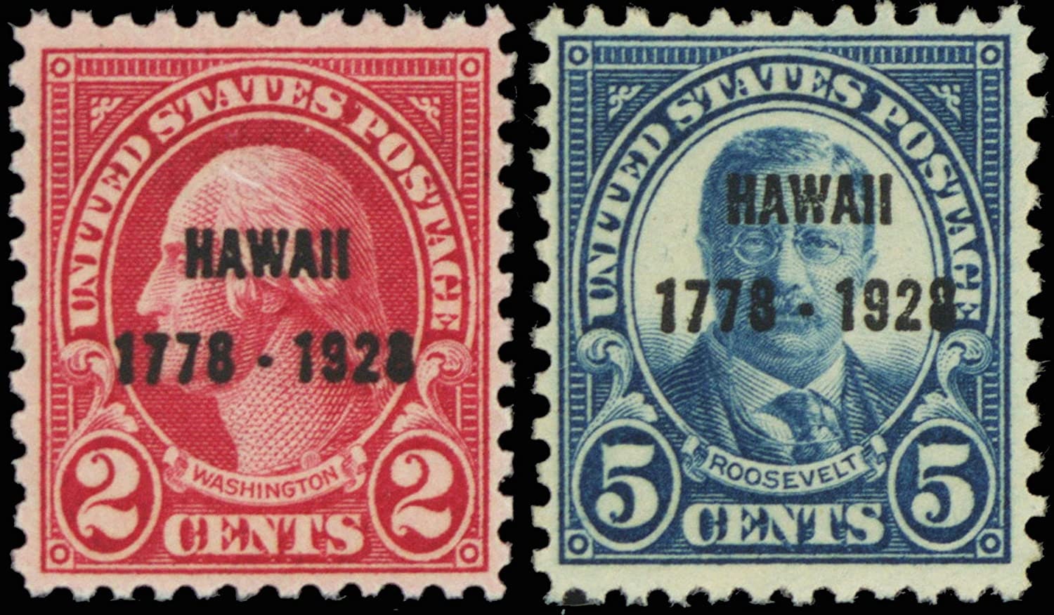1928 Issue 2Cent and 5Cent Discovery of Hawaii United States
