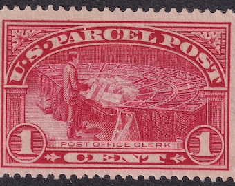 US 1913 Post Office Clerk 1-Cent Parcel Post Stamp Mint Never Hinged