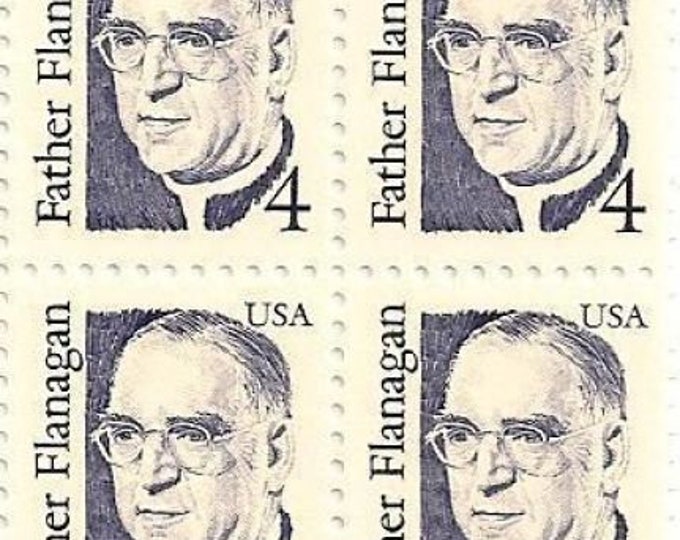 Father Flanagan Block of Four 4-Cent United States Postage Stamps