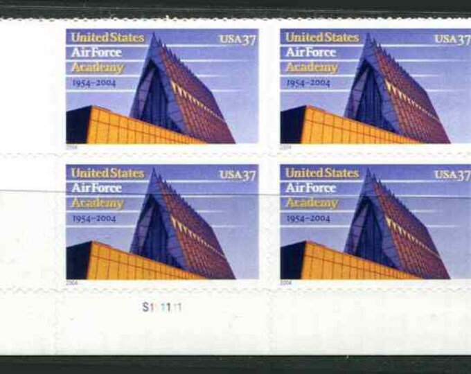 United States Air Force Academy Plate Block of Four 37-Cent US Postage Stamps Issued 2004