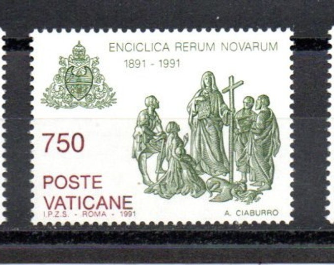 Rerum Novarum Set of Three Vatican City Postage Stamps Issued 1991