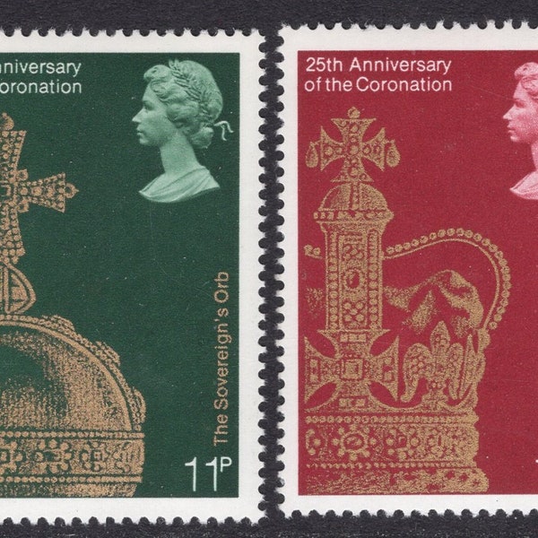 1978 25th Anniversary of Coronation of Queen Elizabeth II Set of Four Great Britain Postage Stamps Mint Never Hinged