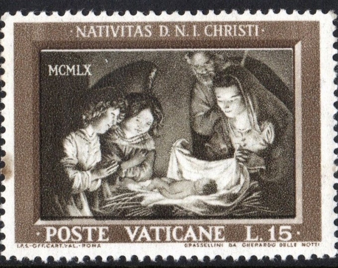 Holy Family Set of Three Vatican City Postage Stamps Issued 1960