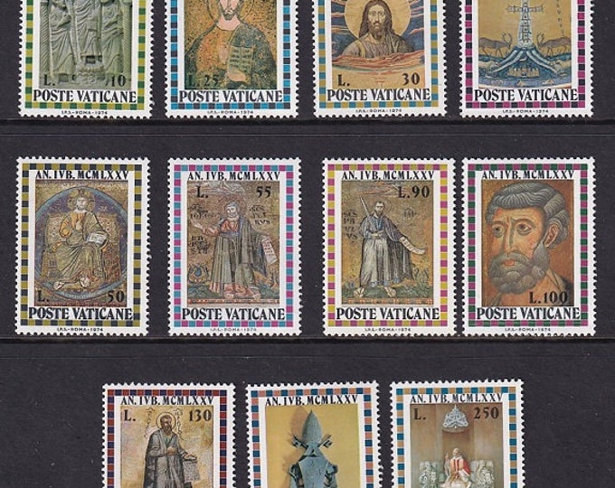 Holy Year Set of Eleven Vatican City Postage Stamps Issued 1974