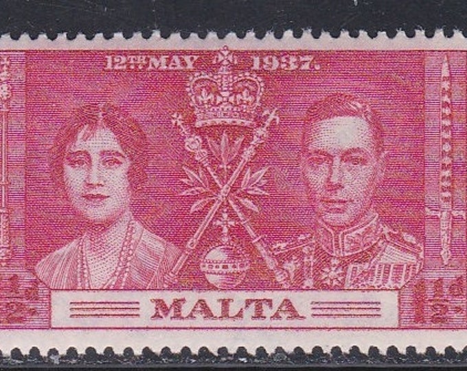 Coronation of King George VI Set of Three Malta Postage Stamps Issued 1937