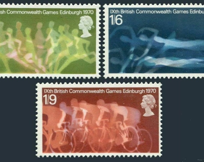 British Commonwealth Games Set of Three Great Britain Postage Stamps Issued 1970