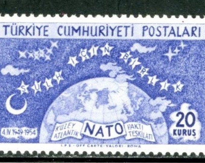 NATO Set of Three Turkey Postage Stamps Issued 1954