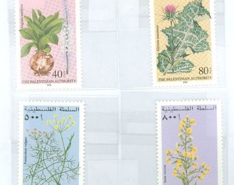 Medicinal Plants Set of Four Palestinian Authority Postage Stamps Issued 1998