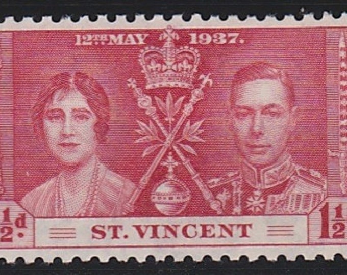 Coronation of King George VI Set of Three St Vincent Postage Stamps Issued 1937