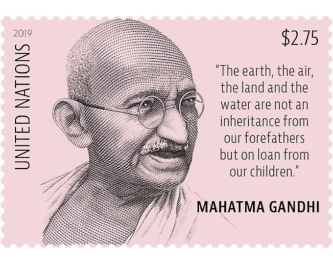 Mahatma Gandhi United Nations New York Postage Stamp Mint Never Hinged