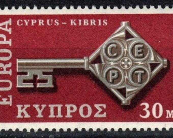 Europa Key Set of Three Cyprus Postage Stamps Issued 1968