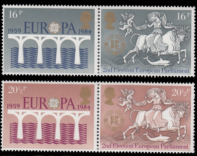 1984 Europa Issue Set of 4 Great Britain Postage Stamps Mint Never Hinged