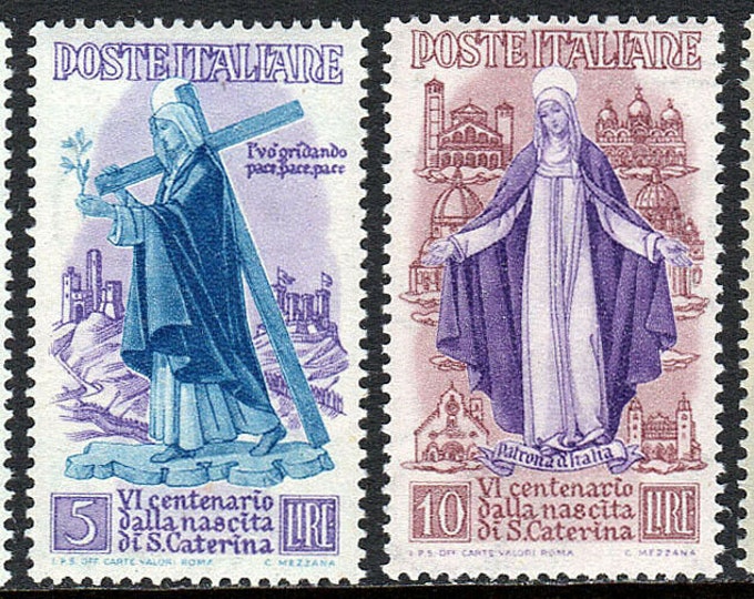 1948 St Catherine of Siena Set of Four Italy Postage Stamps Mint Never Hinged