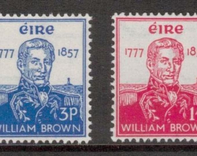 Admiral William Brown Set of Two Ireland Postage Stamps Issued 1957