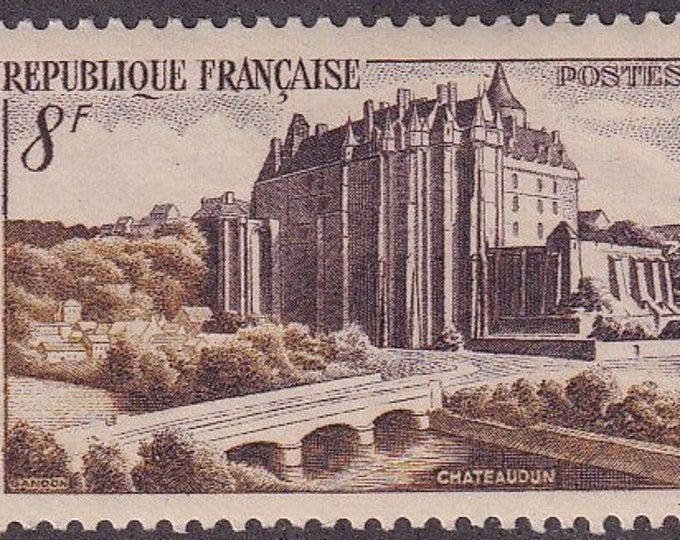 1950 Castle Chateaudun France Postage Stamp