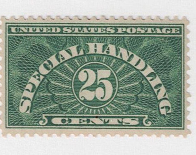 Special Handling 25-Cent United States Postage Stamp Issued 1925
