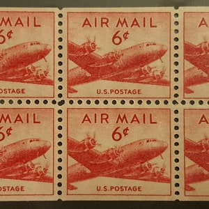 US postage AIR MAIL 6 CENTS, RED, RARE, 1940's