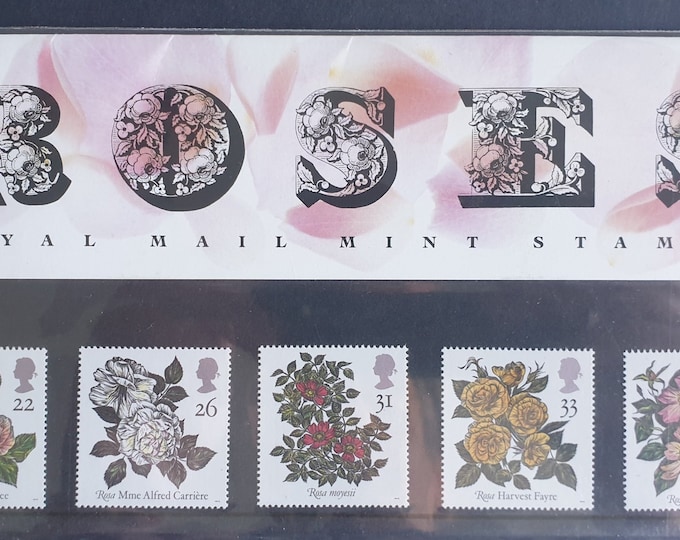 Roses Royal Mail Presentation Pack Containing Five Great Britain Postage Stamps Issued 1991