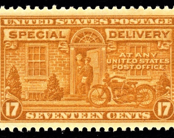 Motorcycle 17-Cent United States Special Delivery Postage Stamp Issued 1944