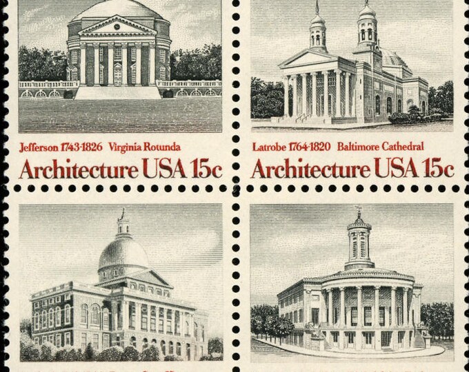 1979 15c American Architecture Block of 4 US Postage Stamps Mint Never Hinged