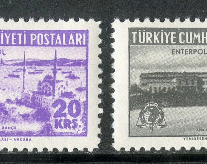 1955 Istanbul Interpol Set of 4 Turkiye (Turkey) Postage Stamps Mint Never Hinged