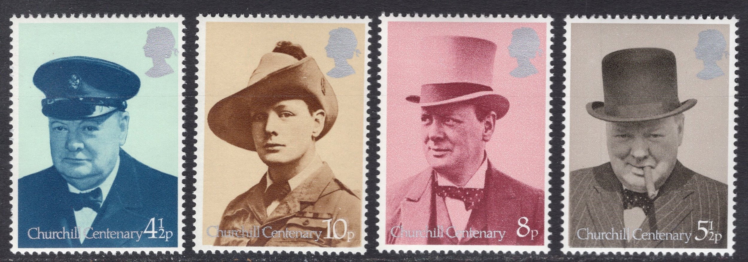 1974 Churchill Centenary Set of Four Great Britain Postage Stamps Mint