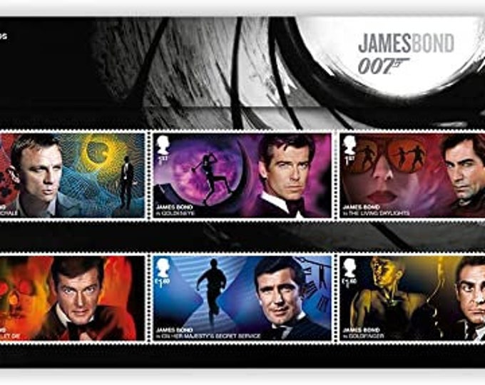 2020 James Bond 007 Presentation Pack Collectible Royal Mail Postage Stamps Mint Never Hinged