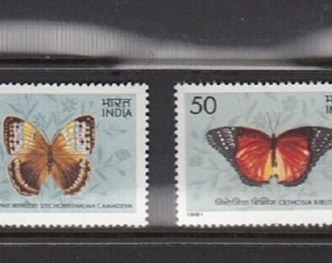 Indian Butterflies Set of Four India Postage Stamps Issued 1981