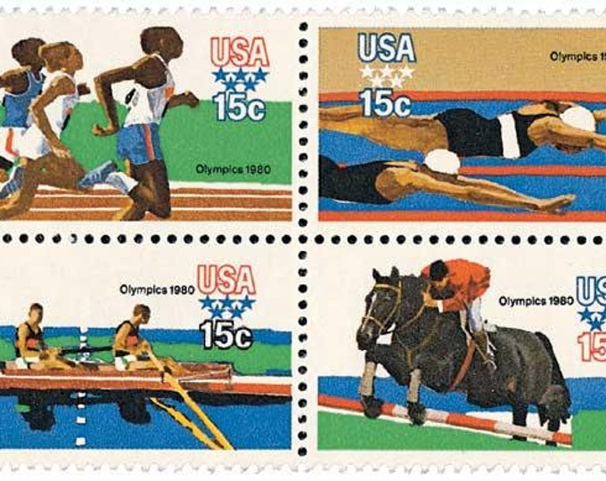 Summer Olympic Games Block of Four 15-Cent United States Postage Stamps