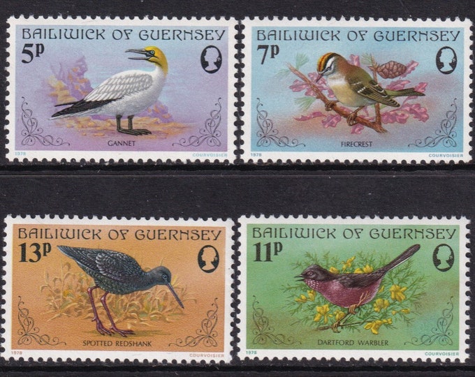 Birds Set of Four Guernsey Postage Stamps