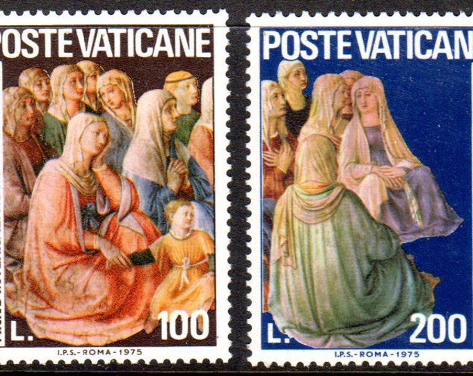 Year of Women Set of Two Vatican City Postage Stamps Issued 1975