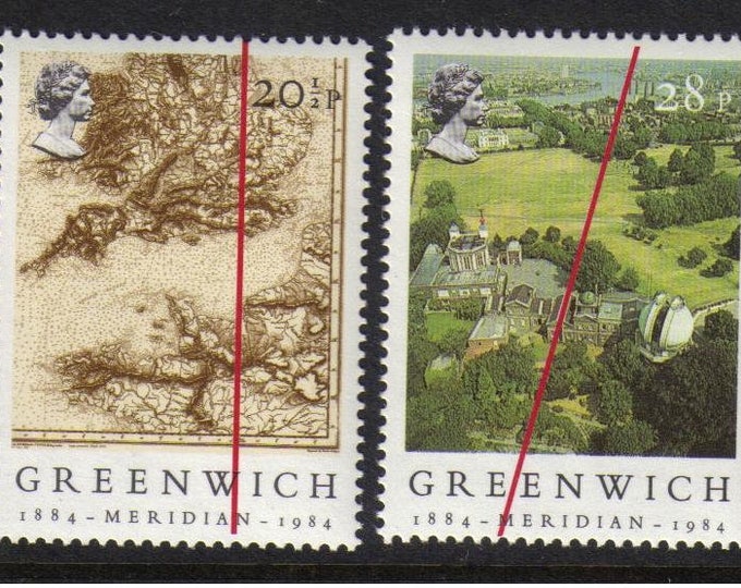 Greenwich Meridian Set of Four Great Britain Postage Stamps Issued 1984