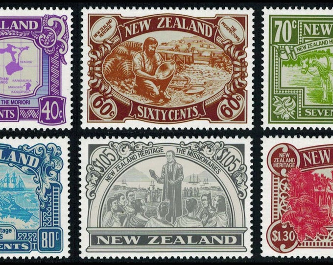 New Zealand Heritage Set of 6 Postage Stamps Issued 1989