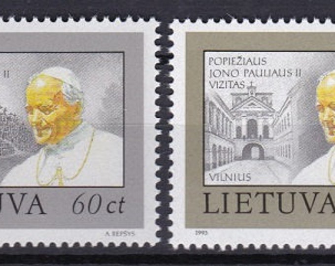 1993 Visit of Pope John Paul II Set of 4 Lithuania Postage Stamps Mint Never Hinged