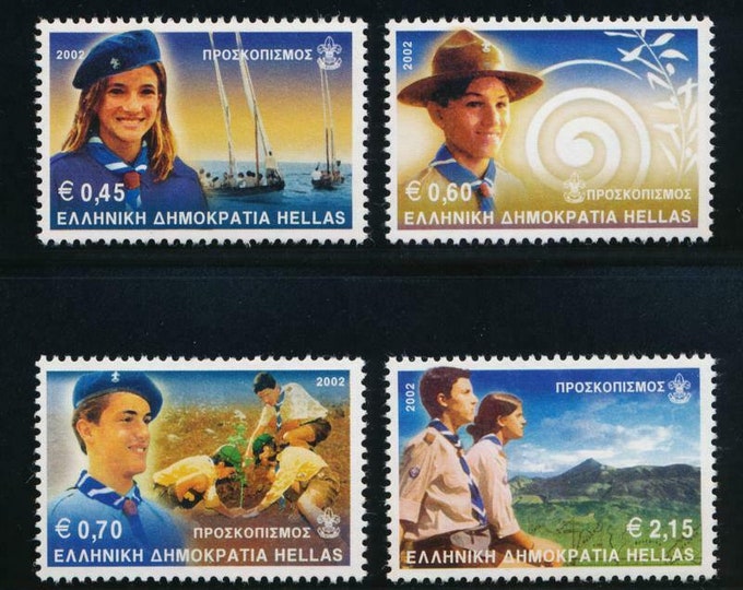 2002 International Scout Jamboree Set of Four Greece Postage Stamps