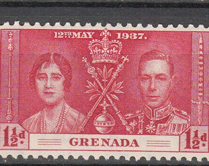 Coronation of King George VI Set of Three Grenada Postage Stamps Issued 1937