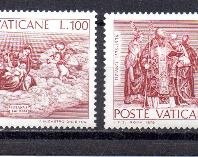 Titian Paintings Set of Two Vatican City Postage Stamps