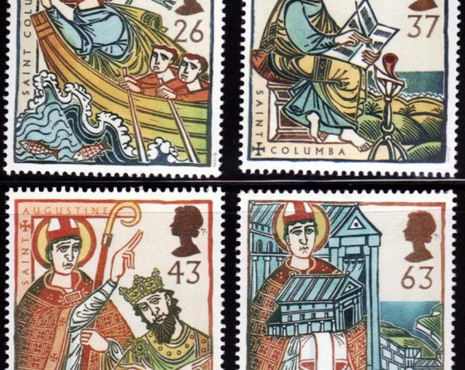 1997 St Columba and St Augustine Set of 4 Great Britain Postage Stamps Mint Never Hinged