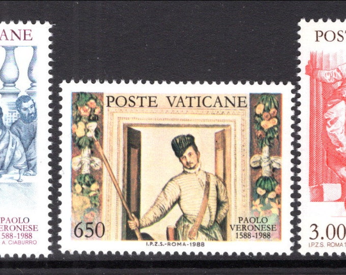 Paolo Veronese Set of Three Vatican City Postage Stamps Issued 1988