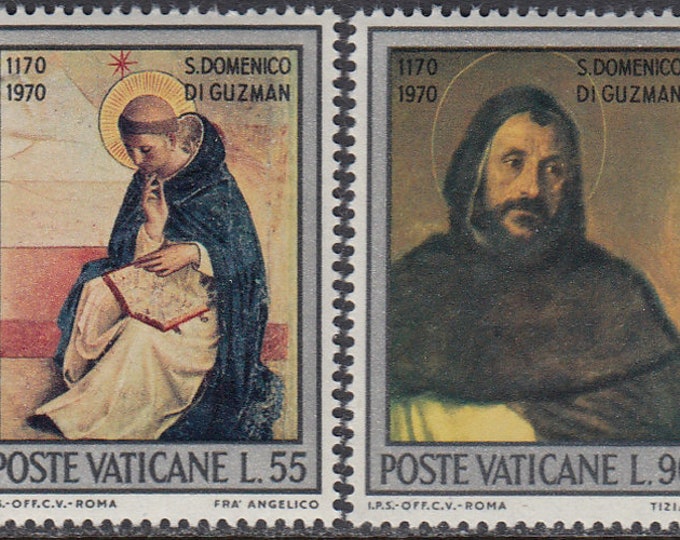 1971 St Dominic of Guzman Set of Four Vatican City Postage Stamps Mint Never Hinged